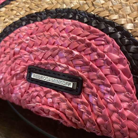 Rebecca Minkoff Pink and Black Woven Clutch - Picture 3 of 4